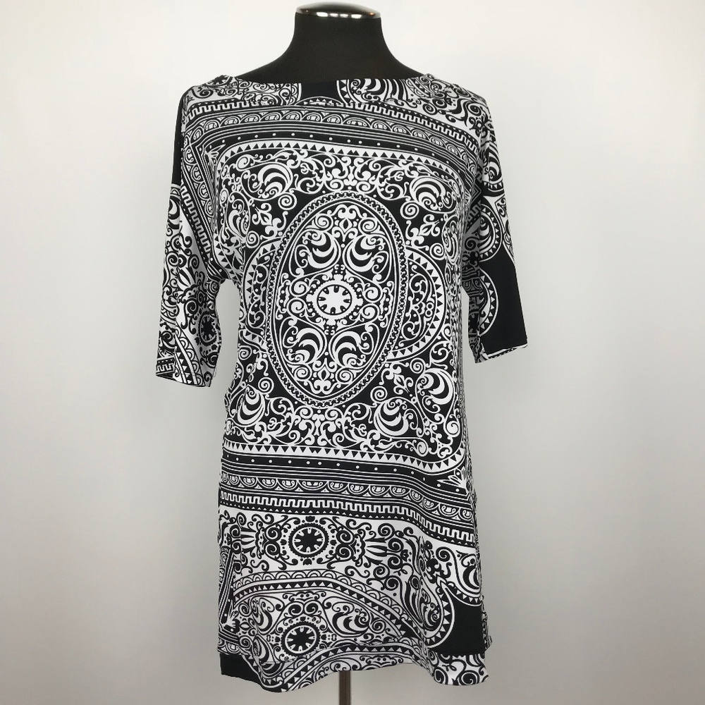 White House Black Market Patterned Tunic Size Med